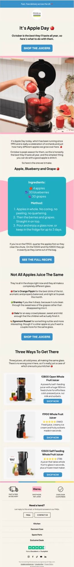 Fridja Apple Day campaign