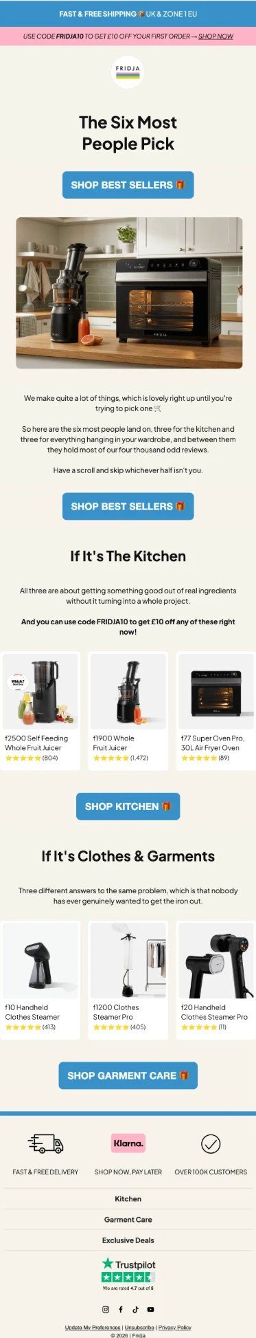 Fridja best sellers campaign