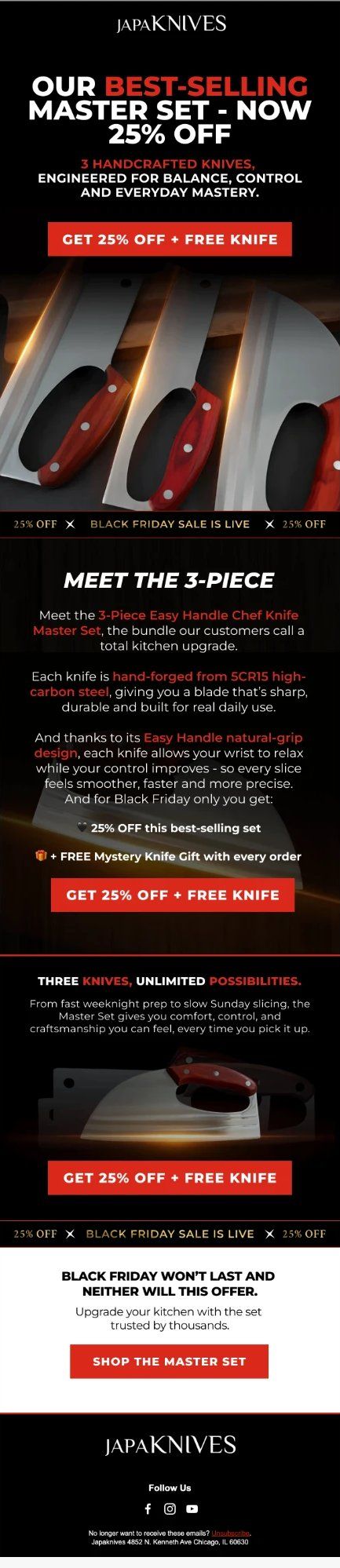JapaKnives Black Friday campaign