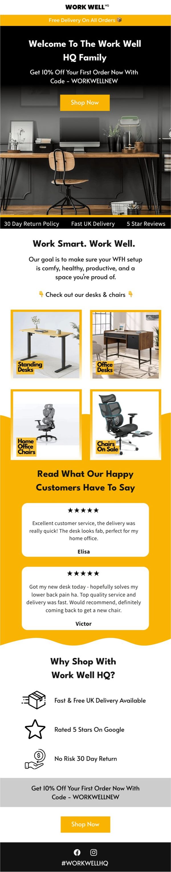 Work Well HQ welcome email